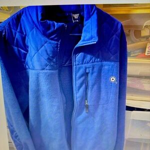 Chaps men polar fleece full zip jacket blue size large